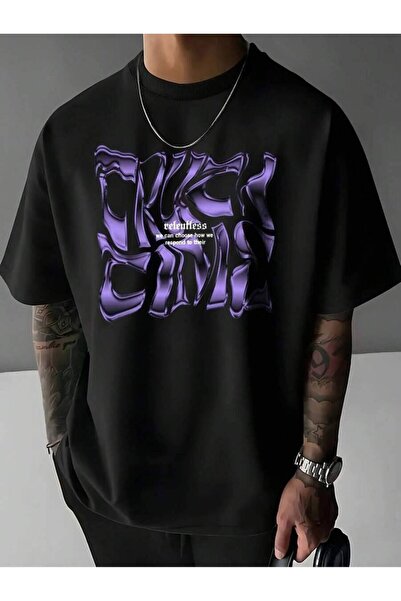 29CUN "TRUTH TIME" 3D Lettering Distortion Effect, Men'S Fashion Print Short ...