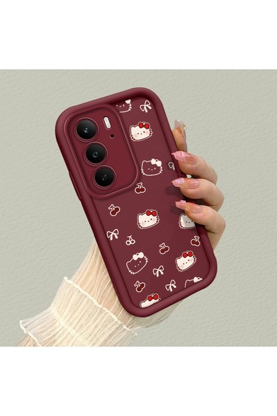 CHICASELUX حافظة سيليكون متوافقة مع Realme C75 4G بلون بورجوندي مع تصميم لطيف...