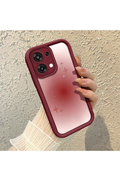 CHICASELUX حافظة سيليكون متوافقة مع هاتف اوبو A6 برو 4G/5G، لون بورجوندي مع ن...