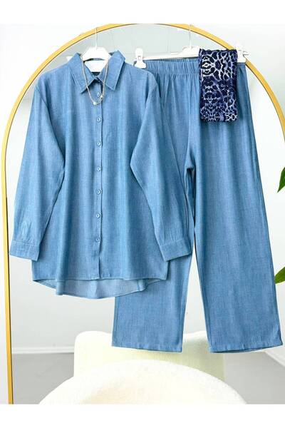 VOLT CLOTHİNG Women's Trendy Shirt and Trouser Set with Side Slits