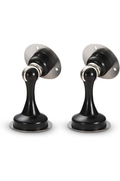 STARSTAR Magnetic doorstops 2pc black chrome heavy-duty interior.