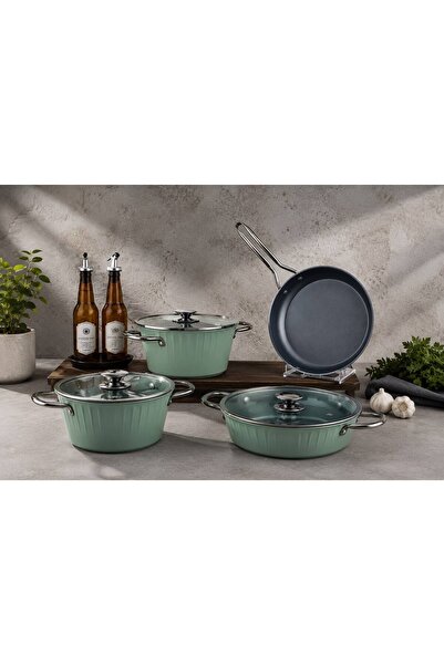 Zest Lionte 7 Parça İndüksiyon Tabanlı Set Mint Yeşili