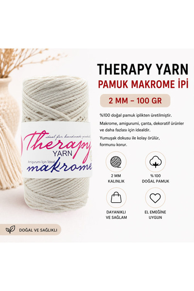 THERAPY YARN Pamuk Makrome Örgü İpi