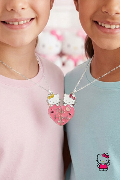 Hello Kitty 2li Best Friends Arkadaşlık Kitty Dostluk Kolyesi Kırık Kalpleri ...