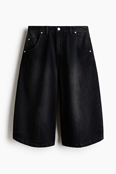 H&M Barrel Paçalı Baggy Kot Şort