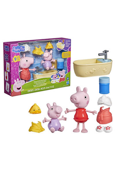 Peppa Pig Messy Moment Oyun Seti - Peppa'S Bubble Bath Playset