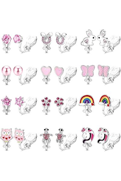MILACOLATO 12 Pairs of Clip Earrings Children's Earrings Girls Hypoallergenic...