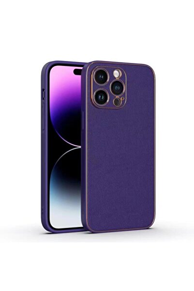 Yolo Husă pentru iPhone 12 Pro Max, Piele, Margine TPU, Mov