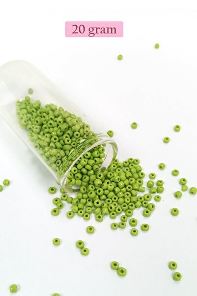 Generic Brand Cast glass sand beads (8/0) 3 mm - 20 grams - linden green - bn...