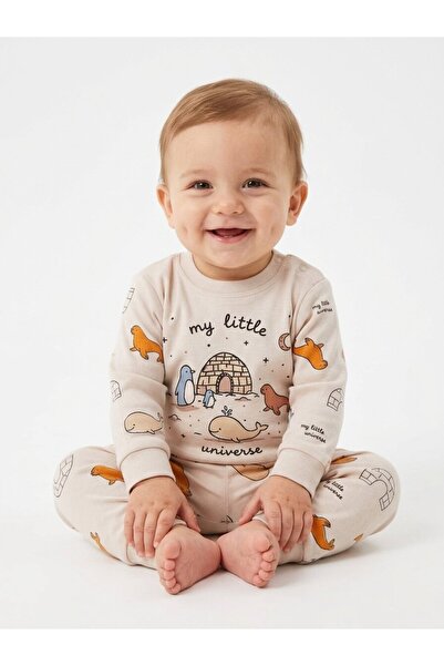 Kids Kingdom Cotton Seal Detailed Baby Boy Daily 2-Piece Pajama Set
