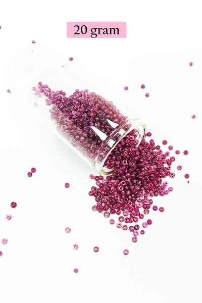Generic Brand Bulk glass sand beads (11/0) 2 mm - 20 grams - purple - bnc005