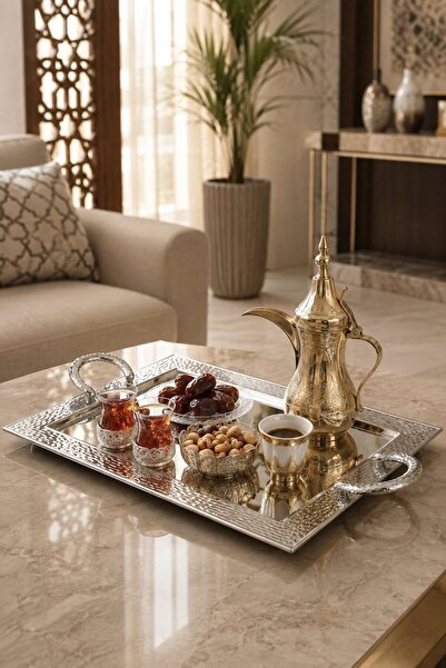 Generic Premium Indian Serving Tray by Rifan International (38X50Cm) - Silver...