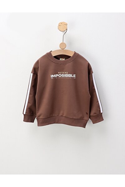 MiniKids Bluza NOTHING IMPOSIBBLE, maro