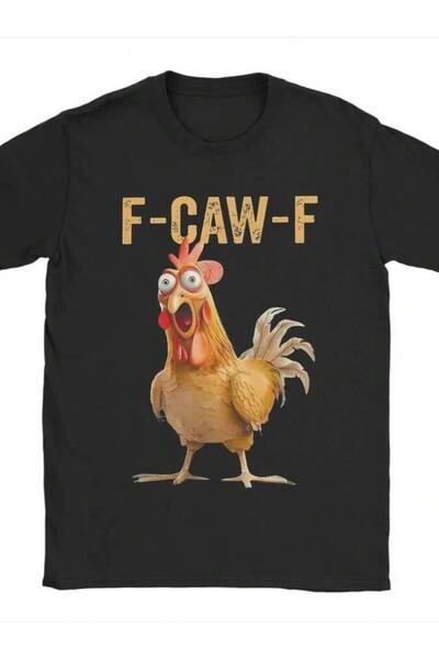 23ERVA Funny F-Caw-F Chicken FCAWF Printed T Shirts Men Women Cotton Tee Shir...