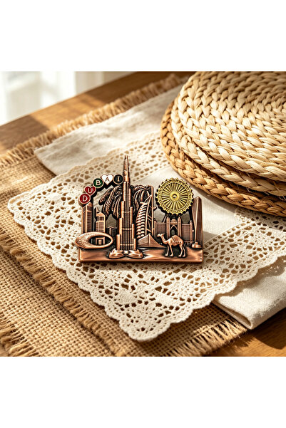 ARIANA Exquisite Dubai Skyline Relief Metal Fridge Decoration Ornament, Burj ...