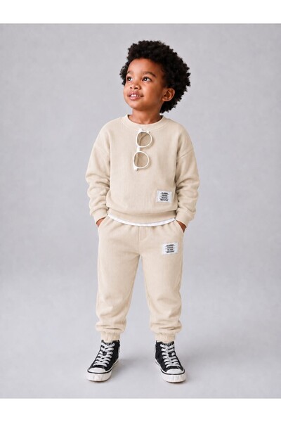 ciklet kids Boy's Wafle Top and Bottom Set