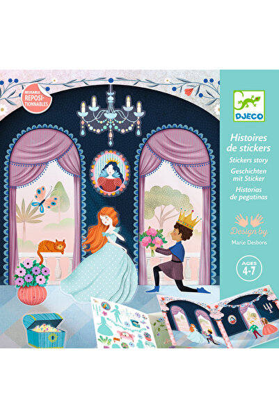 djeco Sticker Sheets Repositionable Life at the Castle,