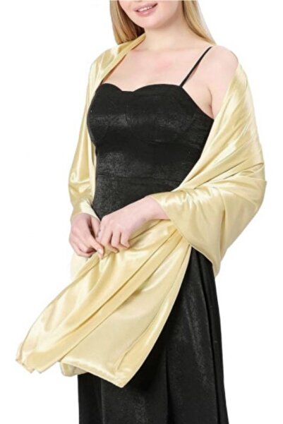STARSTAR Women's satin shawl apricot pink 65x220cm elegant evening/party.