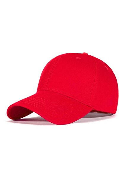 STARSTAR Flat-top cap red adjustable 56-59cm cowboy/unisex cotton.