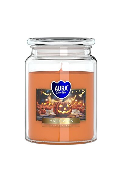 AURA Lumanare Parfumata in Borcan cu Capac, Halloween, Timp de Ardere 100 Ore,