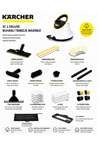 Karcher Sc 2 Deluxe Derin Temizlik ,kimyasal Kullanmadan – Zemin, Banyo ve Mu...