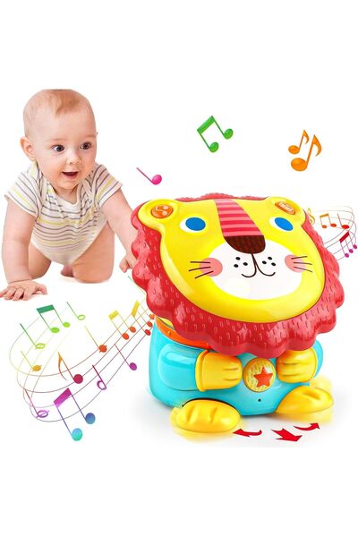 OtherMax Jucărie interactivă Leu Tobă Muzicală pentru Sugari, Educațională, D...