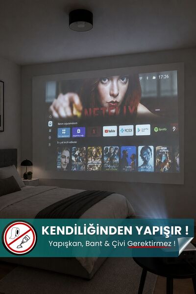 Pi Papers Statik Kağıt Projeksiyon Perdesi 150 x 300 cm Sunum Perdesi