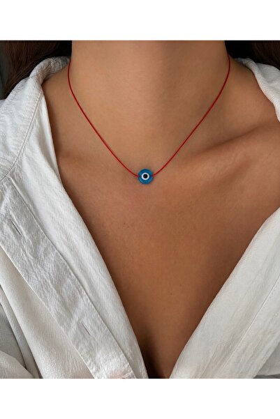 Markiz Takı Red String Evil Eye Bead Necklace 45 cm