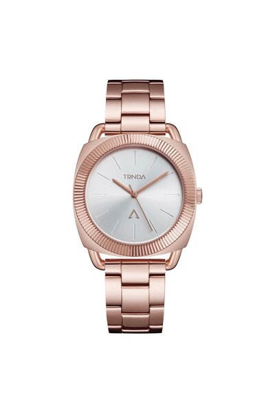 TRNDA Women's Rose Gold Stainless Steel Watch, Silver Dial | Trnda-001