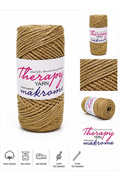 THERAPY YARN Simli Pamuk Makrome Çanta Supla ipi