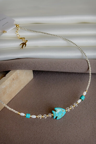 Dore Collection مجموعة الصيف: قلادة نسائية مصنوعة يدويًا بتصميم خاص وخرز ملون