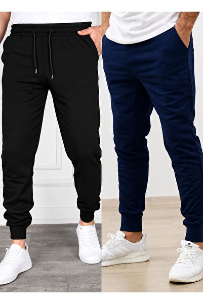 TORUK MAKTO Set of 2 Unisex Ribbed Leg Sweatpants Jogger Comfortable Fit Dail...