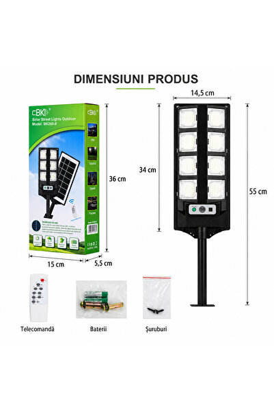 BK Lampa solara stradala 8 LED-uri