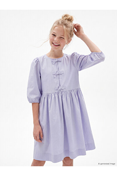 LC Waikiki Trendlucky Girl's Dress with Bow Detail