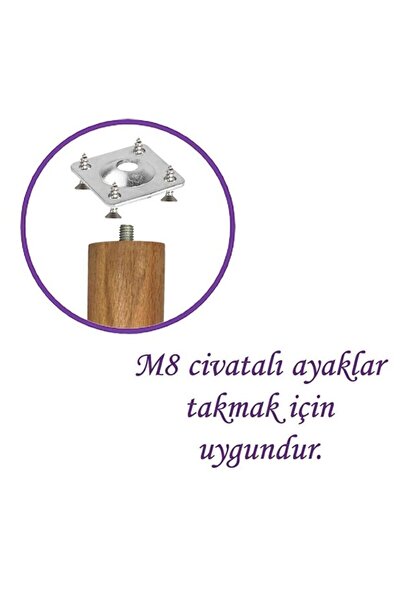 NUBLADO M8 Cıvatalı Mobilya Ayak Bağlantı Plakası 16’lı Set – Masa Koltuk Sehpa Ayak Montaj Aparatı