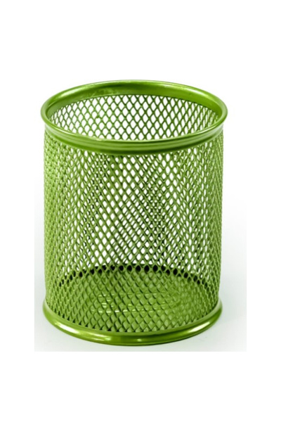 Mas Suport pentru pixuri Cilindru metalic perforat verde