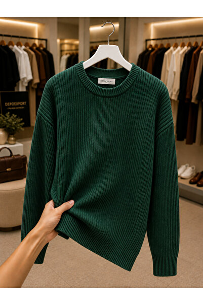 DepoExport Women's Premium Oversize Soft Crew Neck Knitwear Sweater