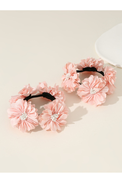 Take Two By Styli Pack of 2 - Girls Pink Floral Hair Ties