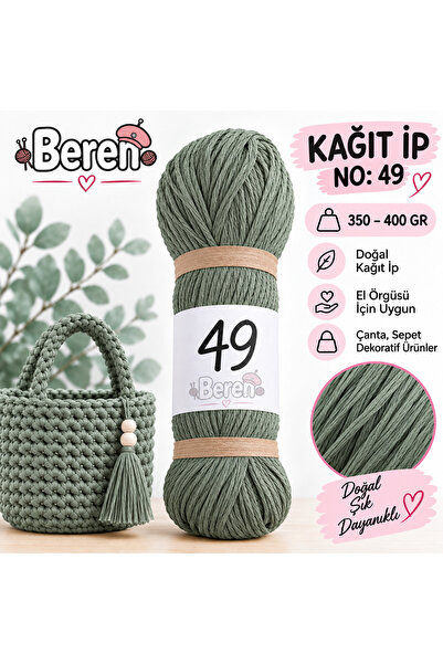 Genel Markalar Kağıt İp No: 49 – 350-400 Gr - Yumuşak - Çanta Örgü İpi - Şapk...