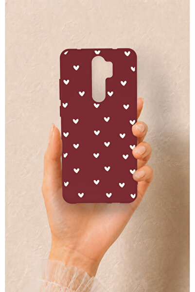 Vip Case Redmi Note 8 Pro Uyumlu Beyaz Mini Kalp Desenli Silikon Kılıf