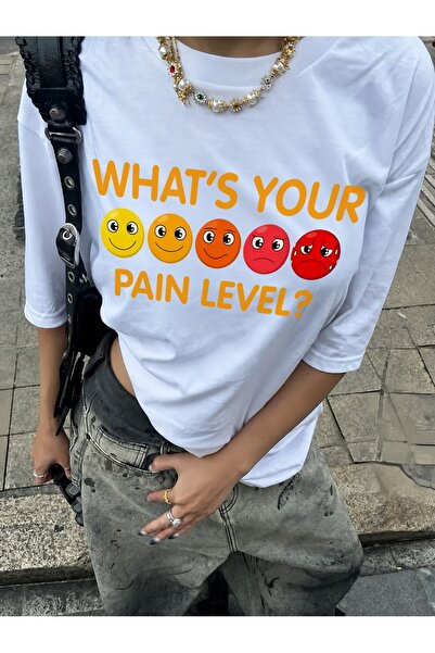 Generic Brand Pain Level Emojis with Text Design,women's t-shirt,short sleeve...