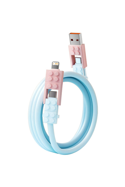 Choice1 Blue 240W 4-in-1 Fast Charging Data Cable Type-C To Type-C Zinc Alloy...