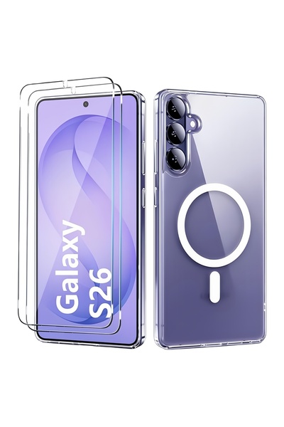 Choice Galaxy S26 Case & Screen Protector Transparent With Magnetic Case for ...