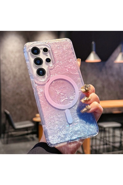 Choice42 Galaxy S26 Ultra Pink Blue Colorful Gradient Shell Texture Phone Cas...