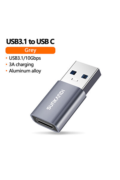 Choice Gray SUNKANDI USB C Adapter, 3.1 USB A to C Adapter OTG Converter Supp...
