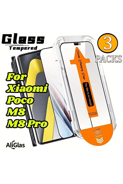 Choice Poco M8 High Definition 3 Pieces 3pcs One-Click Film Applicator Temper...