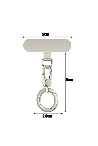 choice2 Silvery-A Metal Phone Lanyard Gasket Patch Rotatable Metal Buckle Han...