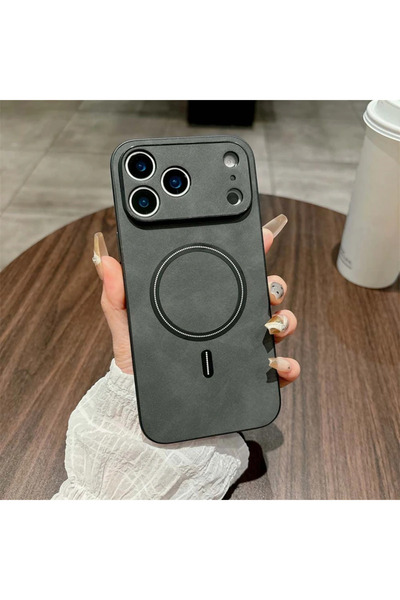 Choice28 iPhone 15 Pro Gray Luxury Leather For Magsafe Shockproof Phone Case ...