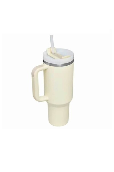 Generic Cană termo/cană de călătorie cu perete dublu din oțel inoxidabil cu v...