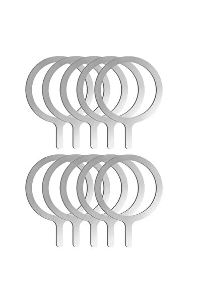 Choice1 Silver-B 10Pcs Stainless Steel Universal Magnetic Metal Plate Ring Fo...